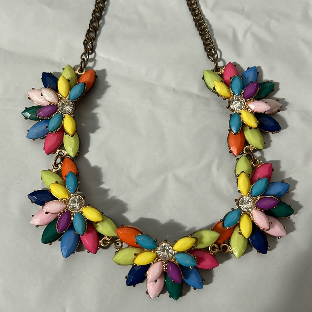 Statement Necklace Multicolor With Rhinestones - image 5